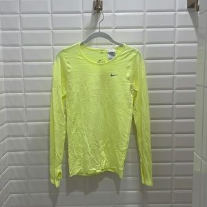 Neon yellow dry fit, small, long sleeve shirt